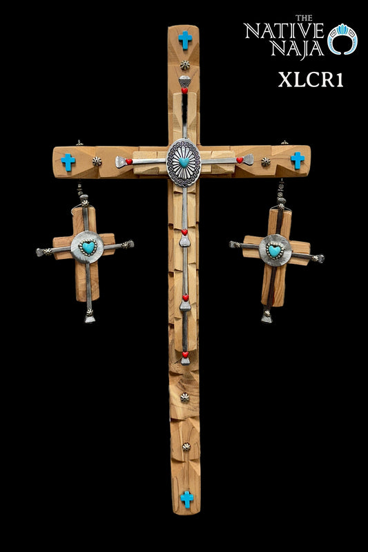 X-Large Hanging Cross by NM Native American Artist Kenny Gallegos XLCR1