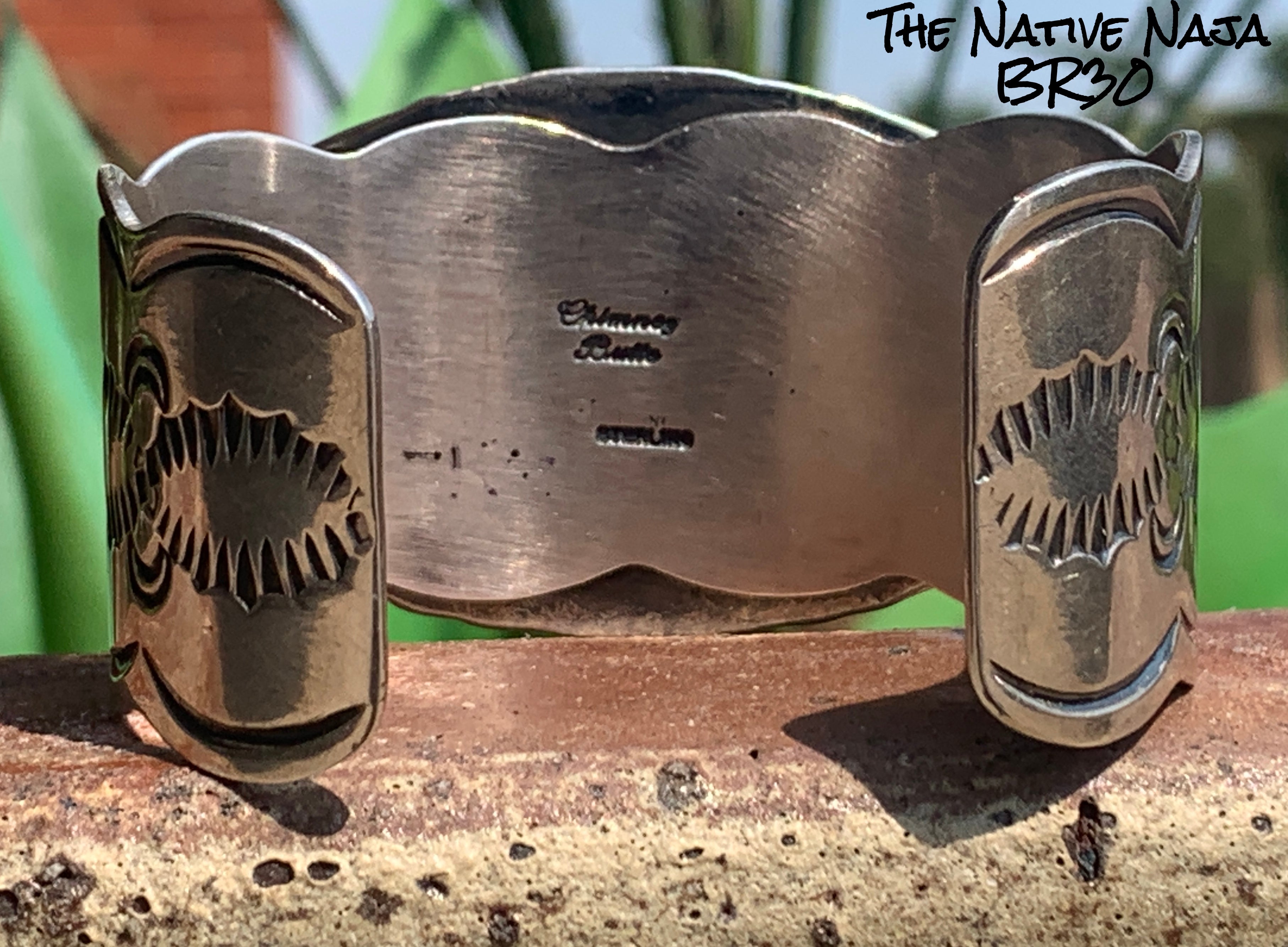 Navajo Chimney Butte Large Oval Sterling Silver & Labradorite Cuff Bracelet BR30