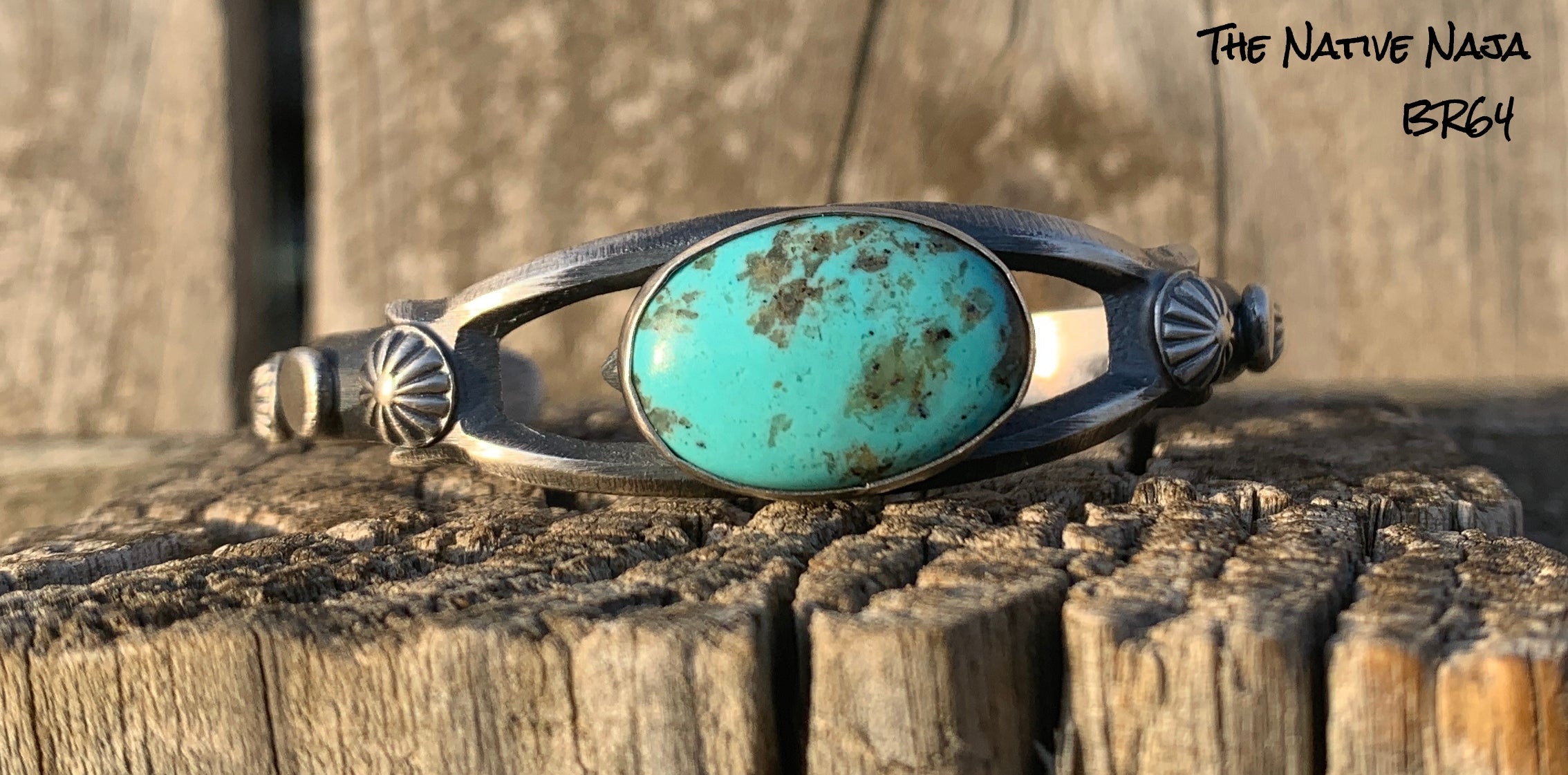 Navajo Chimney Butte Genuine Turquoise & Sterling Silver Cuff Bracelet BR64