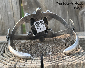Navajo Chimney Butte Wild Horse/Magnesite & Sterling Silver Sandcast Cuff Bracelet BR71