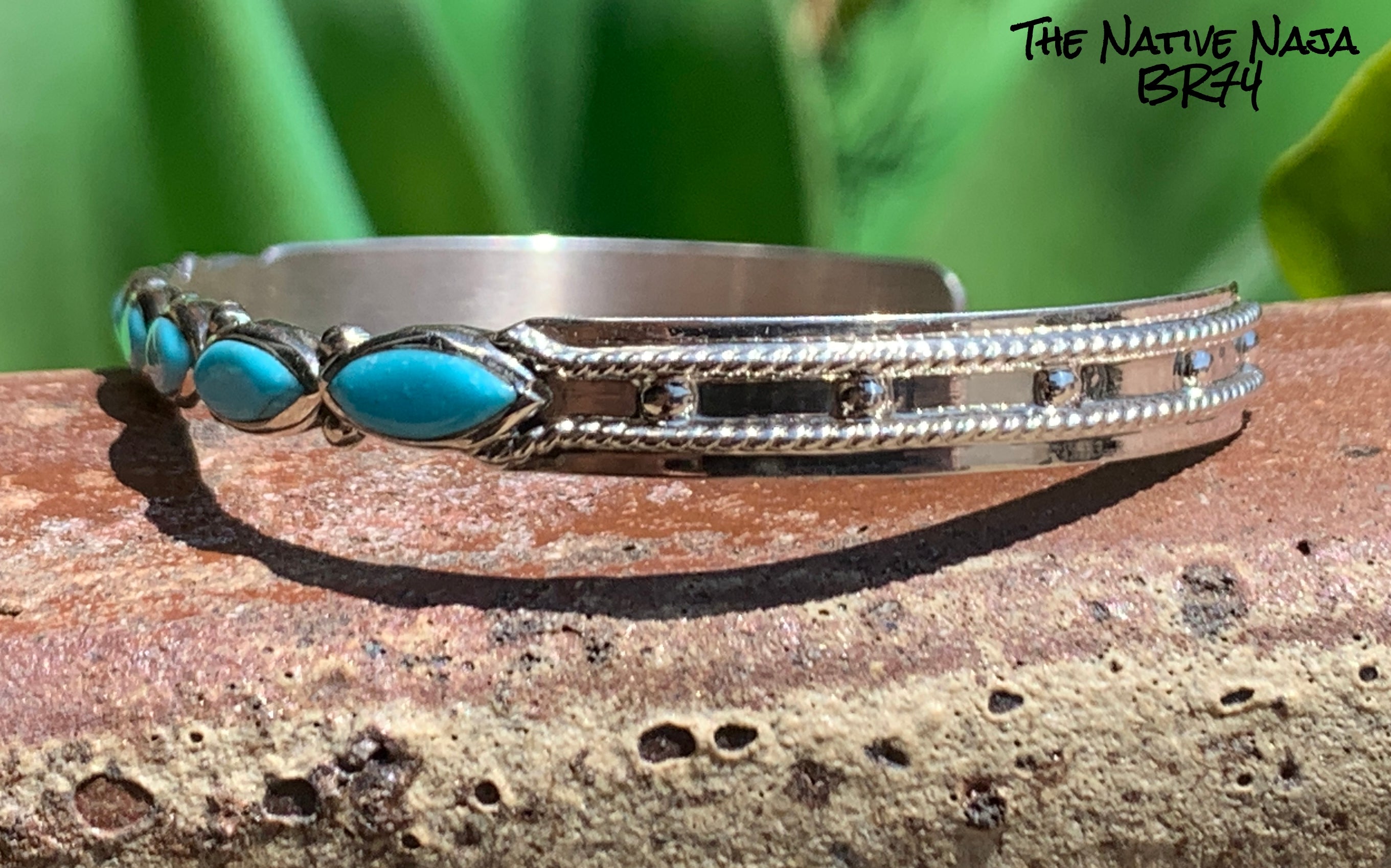 Dainty Zuni D.L. Chavez Stackable Turquoise & Sterling Silver Cuff Bracelet BR74