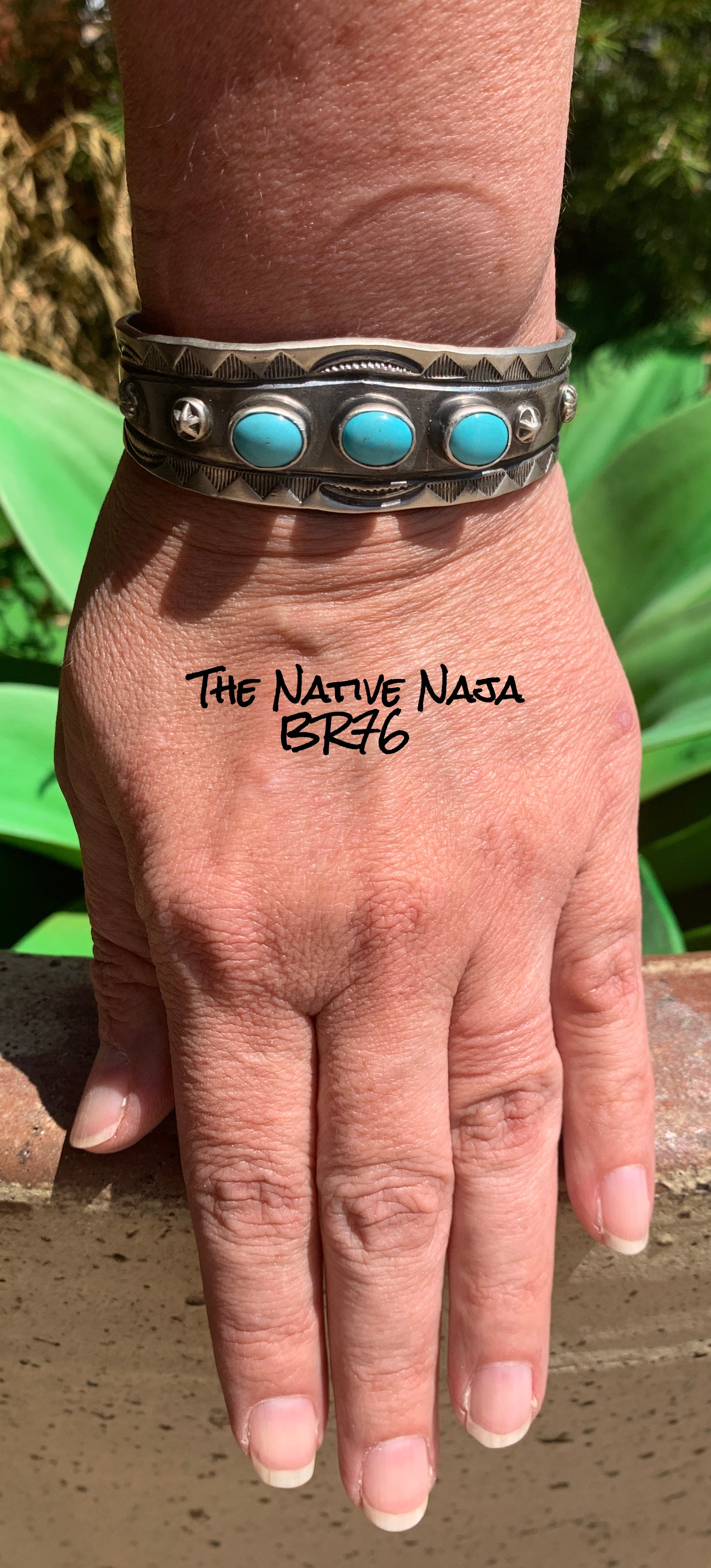 Navajo Chimney Butte Campitos Turquoise & Sterling Silver Cuff Bracelet BR76