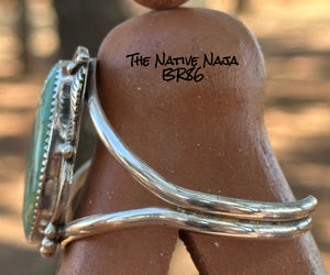 Navajo Chimney Butte Kingman Turquoise & Sterling Silver Cuff Bracelet BR86