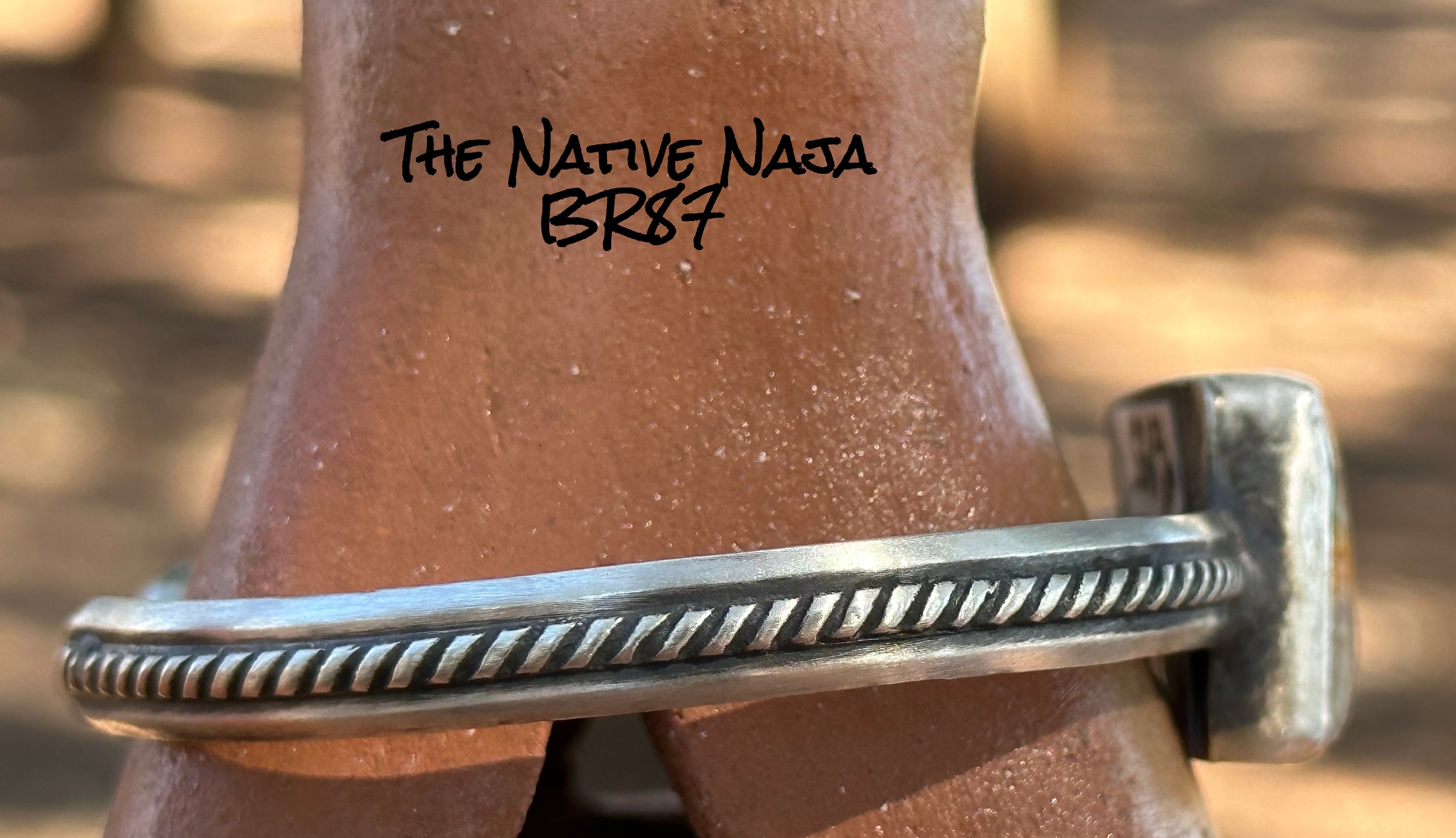 Navajo Chimney Butte Bumblebee Jasper & Sterling Silver Cuff Bracelet BR87