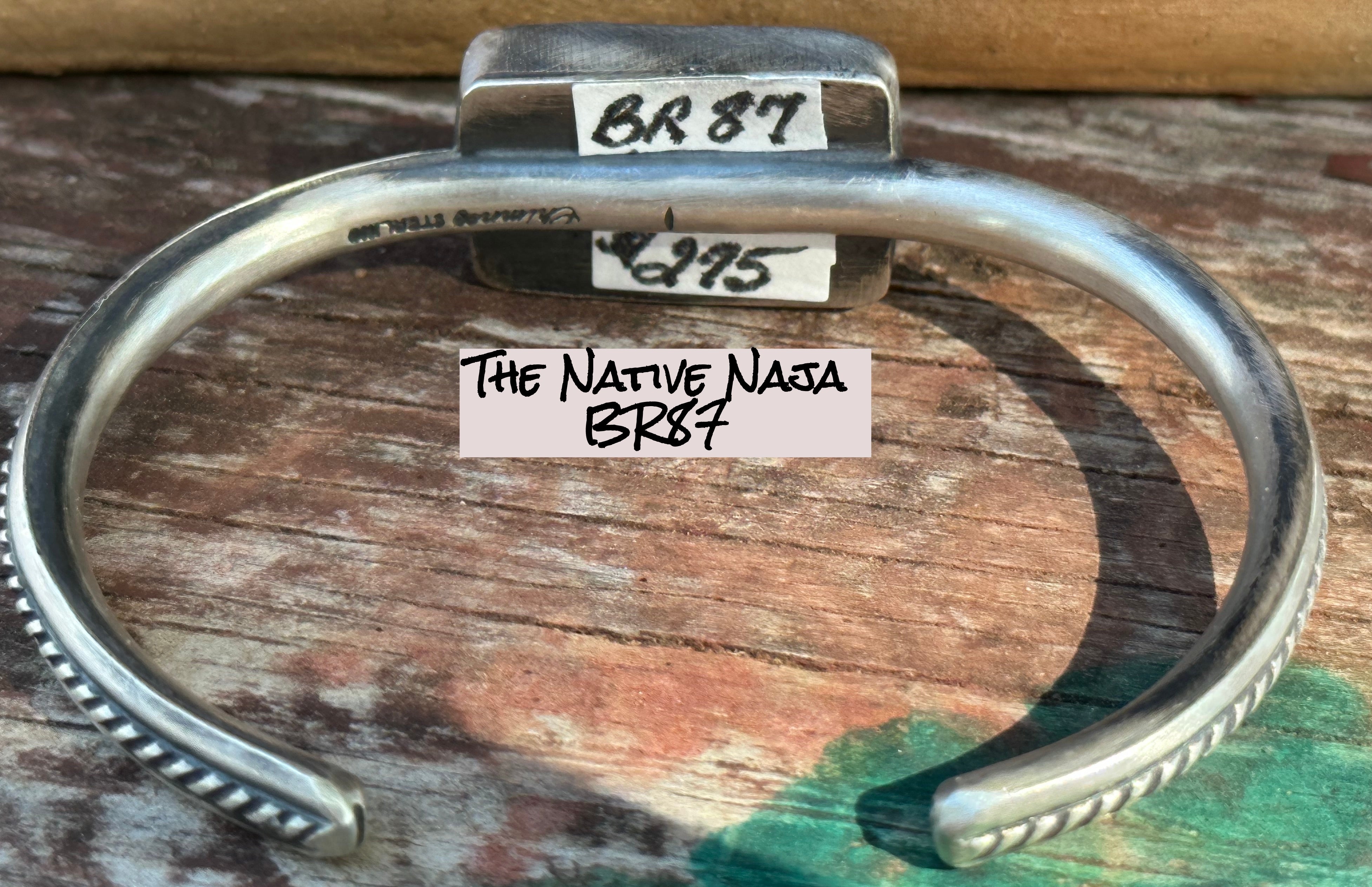 Navajo Chimney Butte Bumblebee Jasper & Sterling Silver Cuff Bracelet BR87