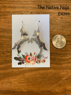 Genuine Sterling Silver French Hook Horse Earrings ER144
