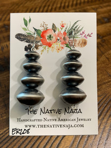 Large Sterling Silver Navajo Pearl Earrings Handmade by Preston Haley ER208