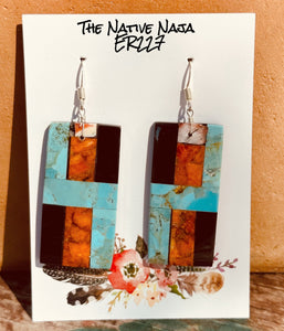 Santo Domingo Lupita Calabaza Turquoise Onyx Spiny Oyster Inlay Earrings ER227