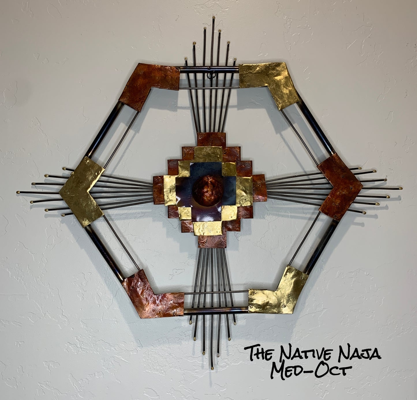 In Gods Eye Copper & Bronze Handmade Wall Art Medium Octagon