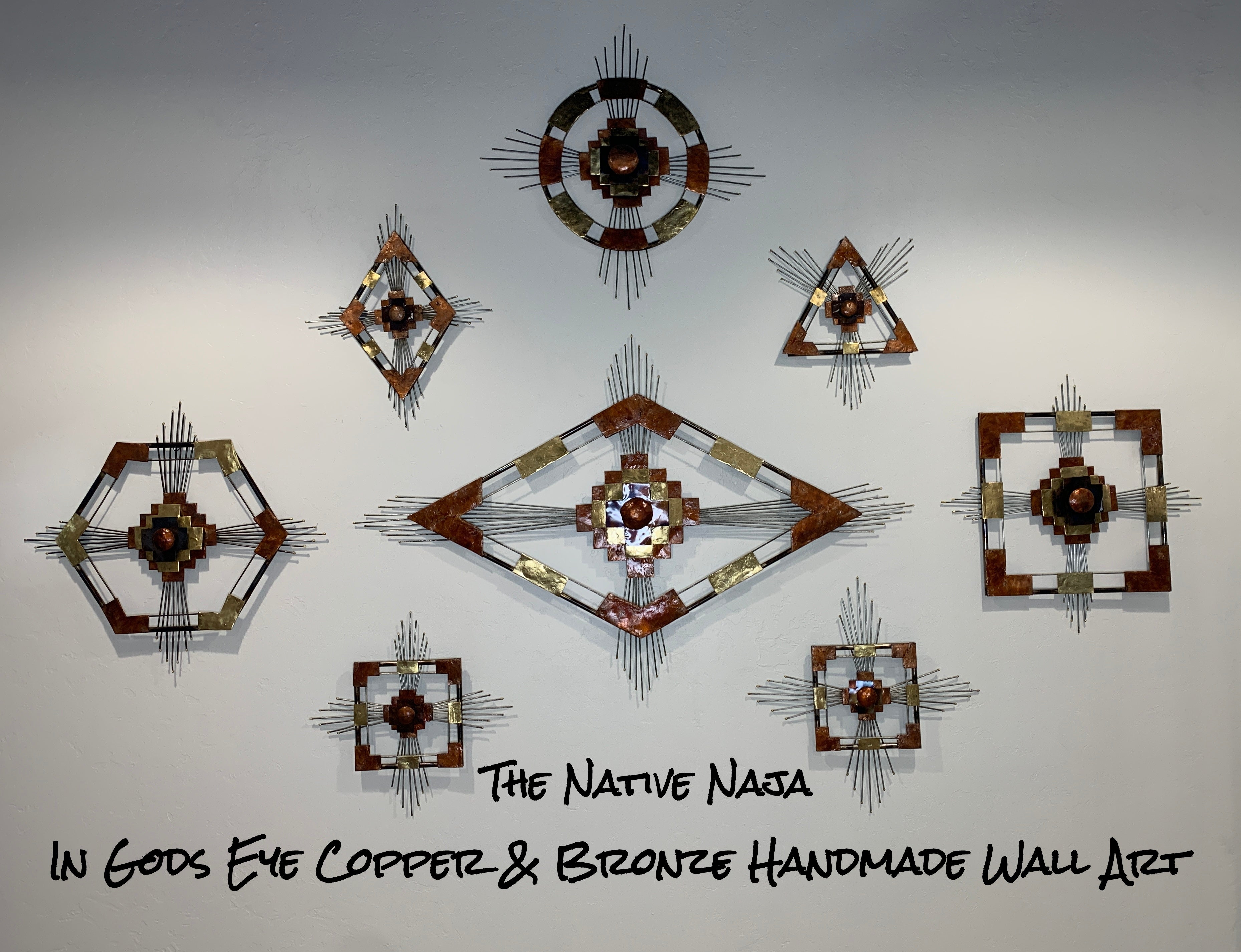 In Gods Eye Copper & Bronze Handmade Wall Art Medium Octagon
