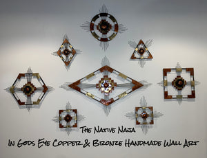 In Gods Eye Copper & Bronze Handmade Wall Art Large Diamond