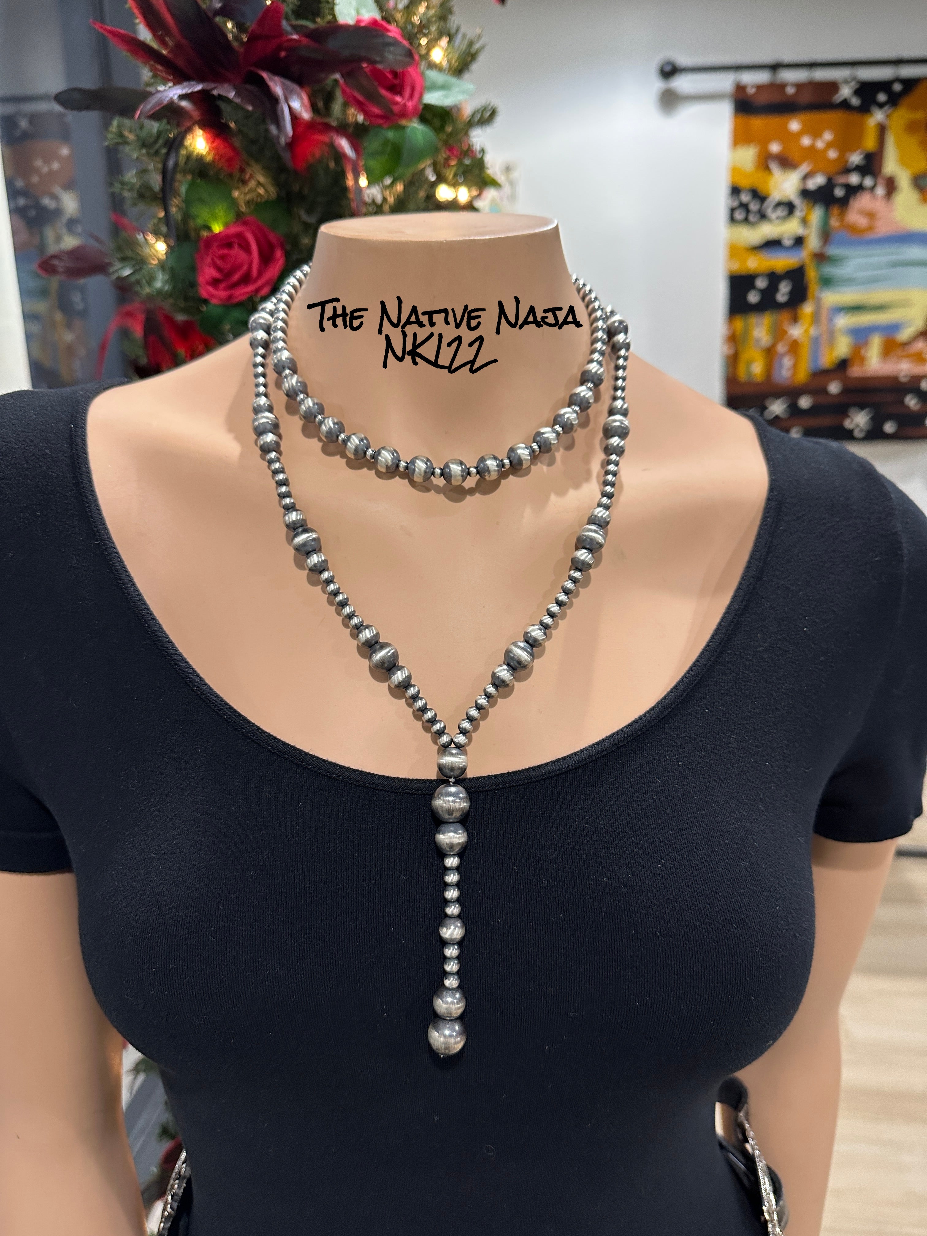 16/22" Navajo Pearls Choker & Lariat Necklace Set NK122