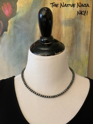 18" Chimney Butte Sterling Silver Oxidized Navajo Pearls Necklace NK71