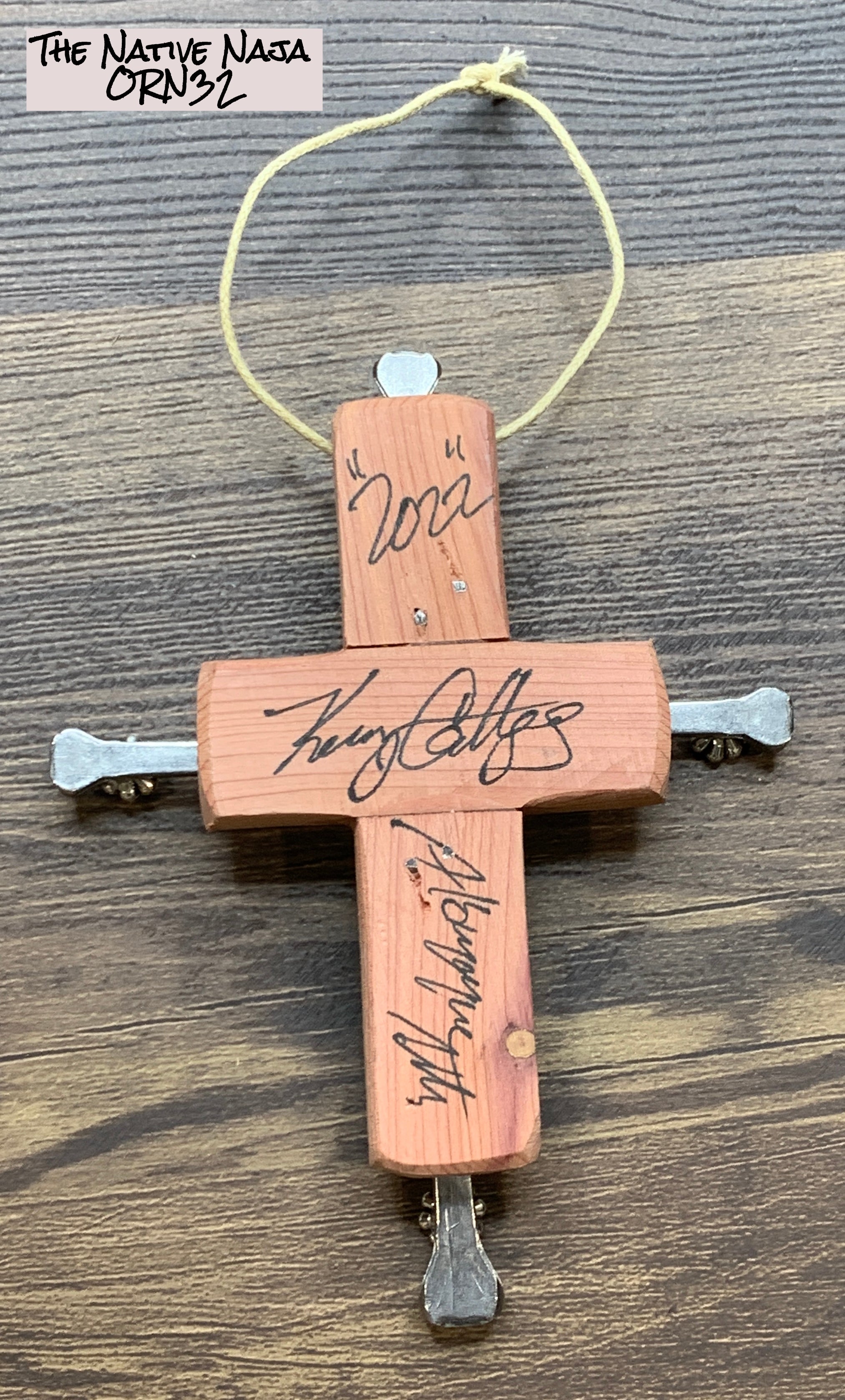 4"X5" Small Hanging Cross Ornament by NM Native American Artist Kenny Gallegos ORN32