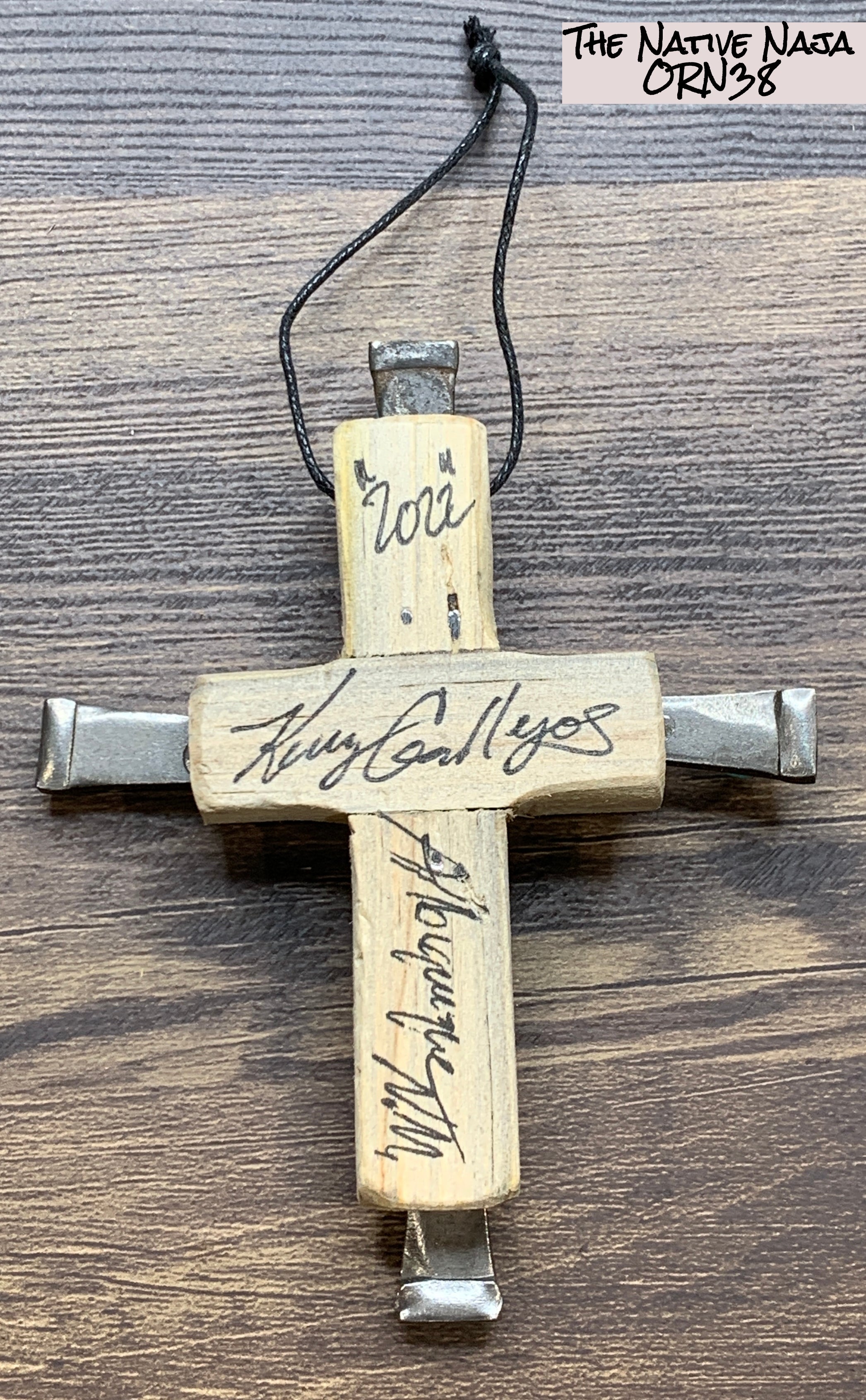 4"X5" Small Hanging Cross Ornament by NM Native American Artist Kenny Gallegos ORN38