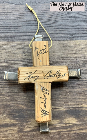 4"X5" Small Hanging Cross Ornament by NM Native American Artist Kenny Gallegos ORN9