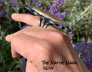 Massive Navajo Chimney Butte Sterling Silver & #8 Turquoise Ring Size 7 1/2 RG144