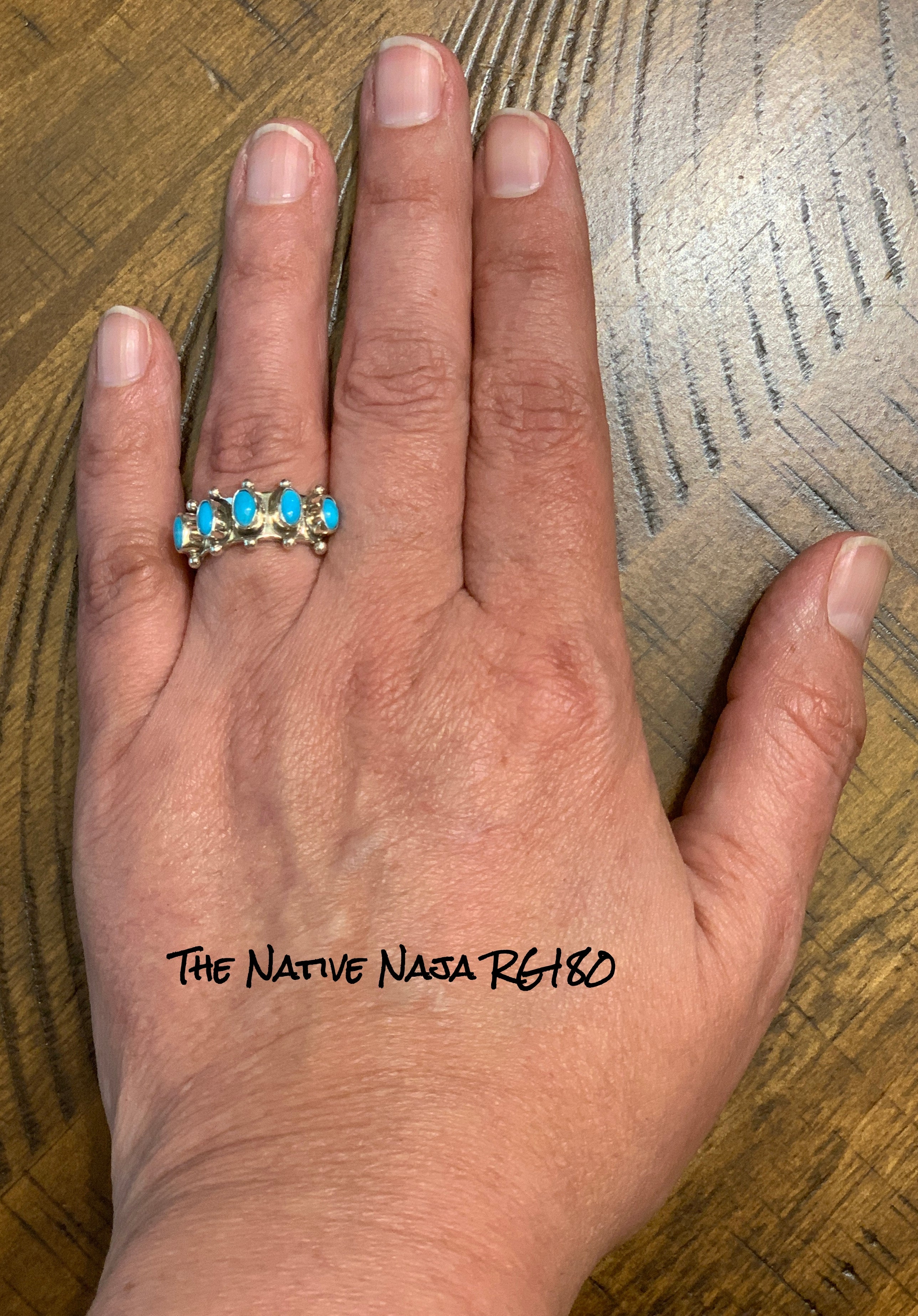 Tom Lewis Zuni Paloma Sterling Silver & Turquoise Ring Size 7 1/2 RG180