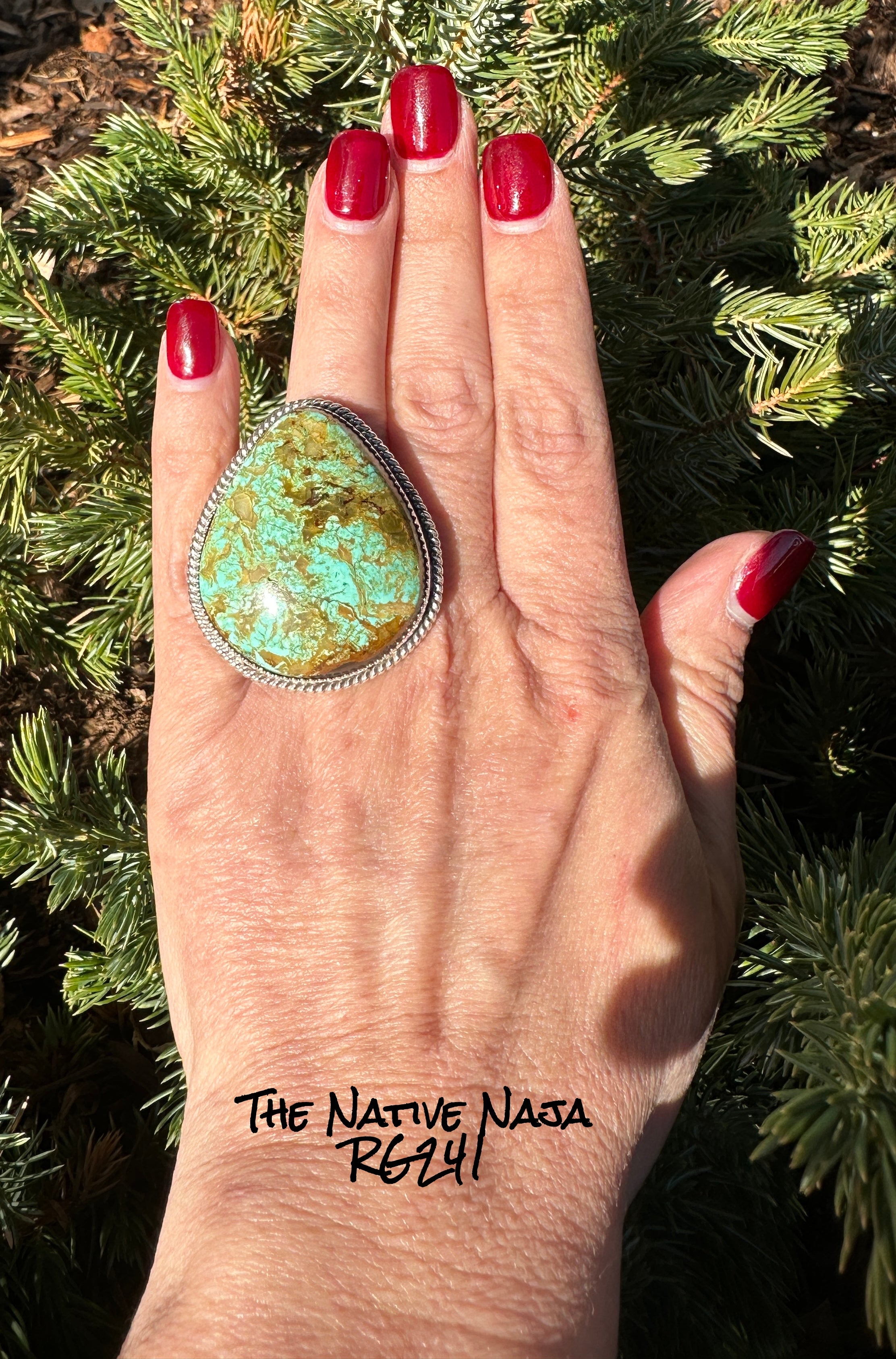 Large Navajo Benny Benaliy Sterling Silver & Royston Turquoise Ring SZ 11 1/4 RG241