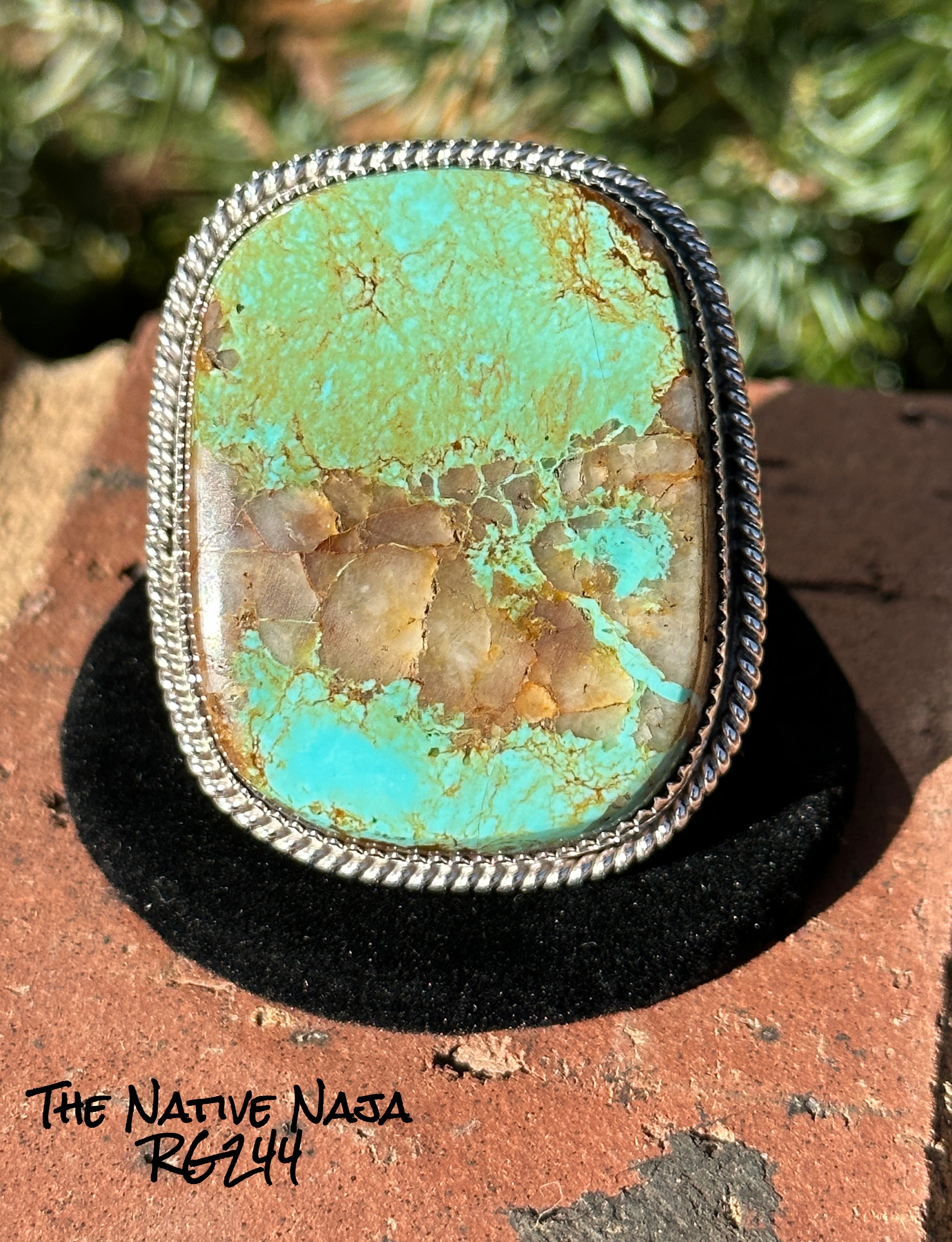 Large Navajo Benny Benally Sterling Silver & Royston Turquoise Ring SZ 11 1/2 RG244