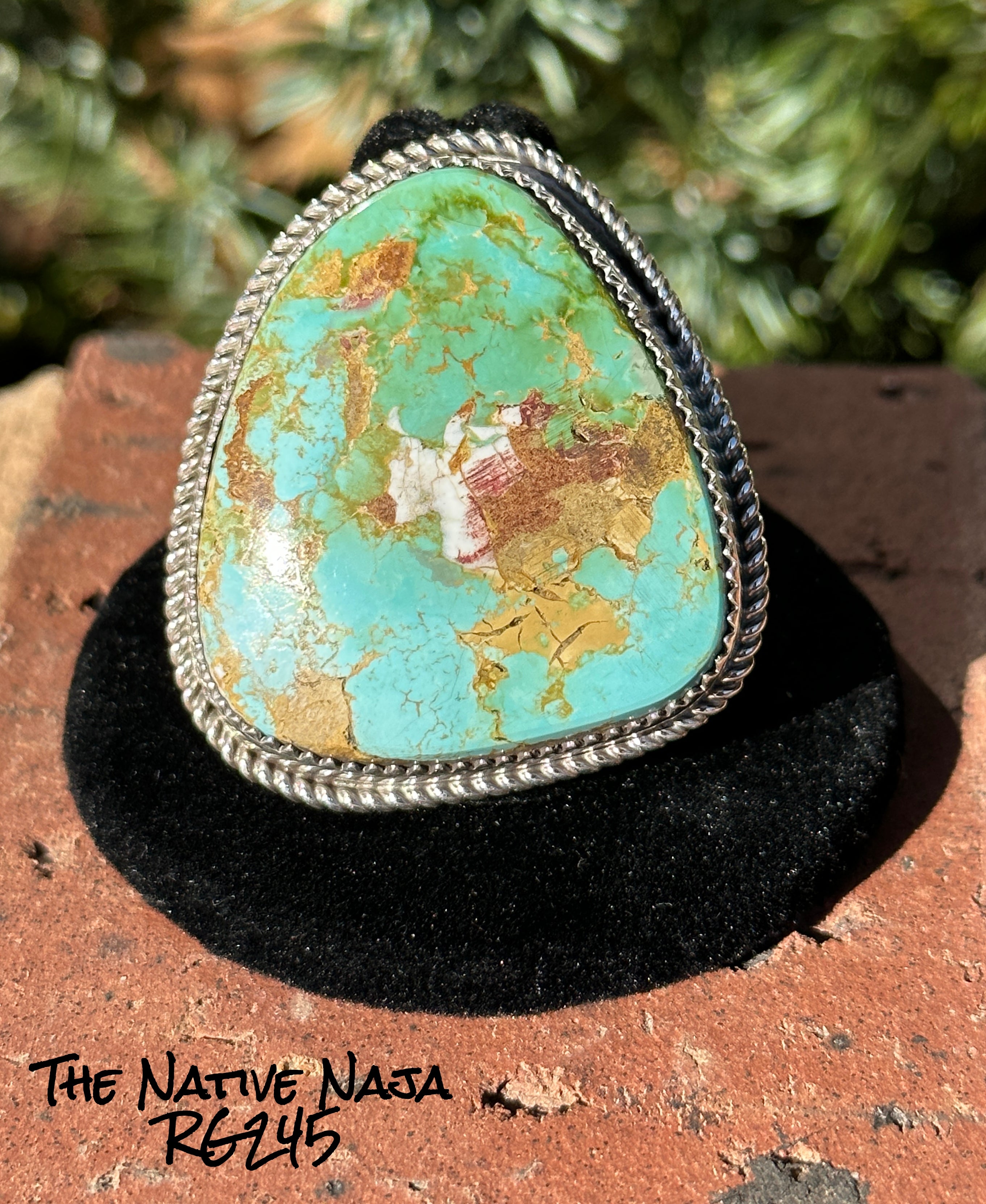 Large Navajo Benny Benaliy Sterling Silver & Royston Turquoise Ring SZ 9 1/4 RG245