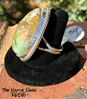 Large Navajo Benny Benaliy Sterling Silver & Royston Turquoise Ring SZ 10 1/4 RG246