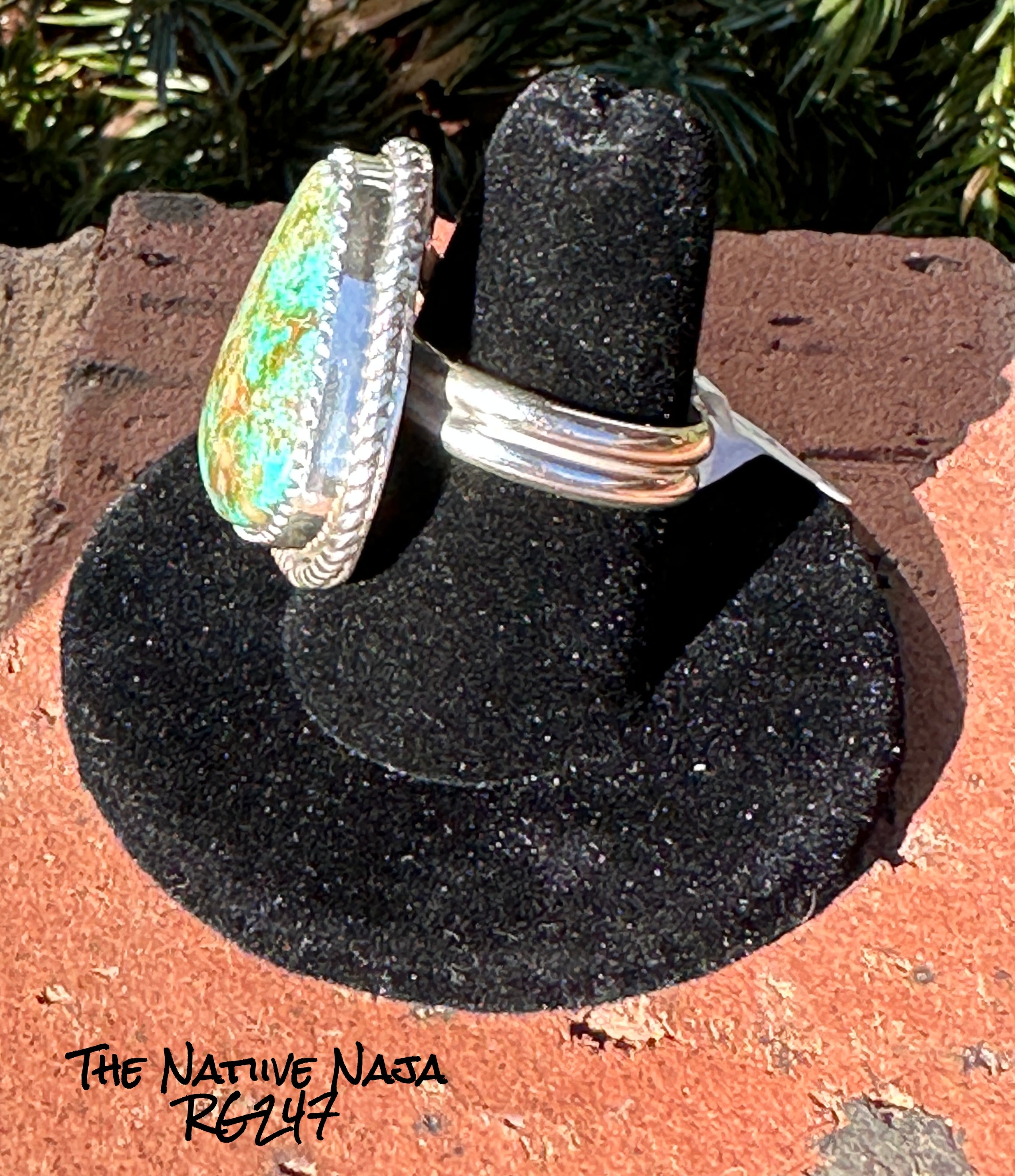 Navajo Benny Benally Sterling Silver & Royston Turquoise Adjustable Ring RG247