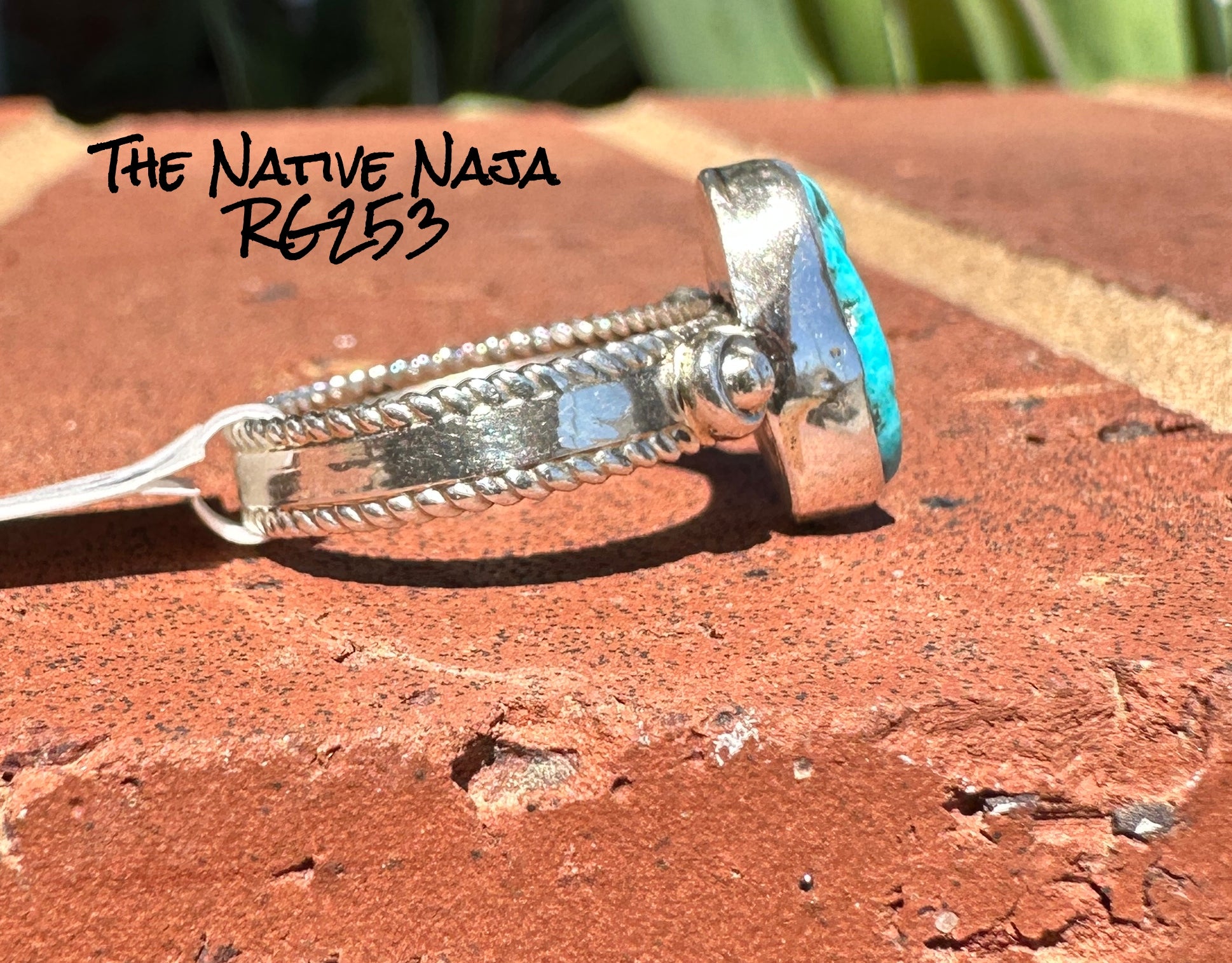 Navajo Margie Chee Sterling Silver & Kingman Turquoise Cluster Ring SZ 7 1/4 RG253