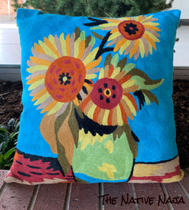 Southwestern Floral Kashmiri 18"X18" Wool Designer Art Pillow Cover WPC8