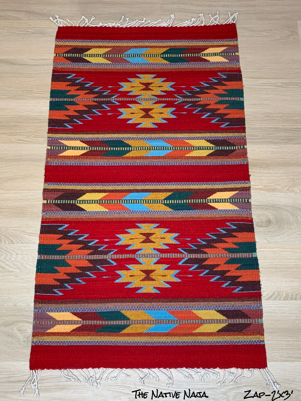 Zapotec Oaxaca 100% Hand-Loomed Wool 2' X 3' Floor Rug ZAP2'X3'