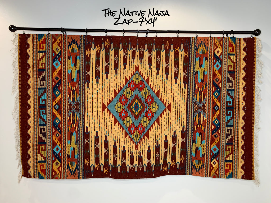 Zapotec Oaxaca 100% Hand-Loomed Wool 7' X 4' Floor Rug ZAP7'X4'