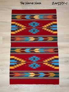 Zapotec Oaxaca 100% Hand-Loomed Wool 2' X 3' Floor Rug ZAP2'X3'-1